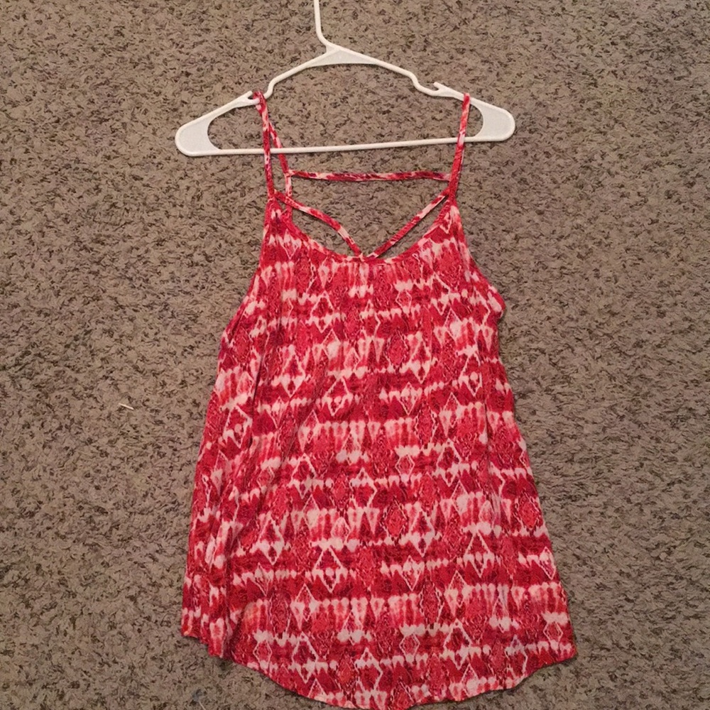 Red and white spaghetti strap top
